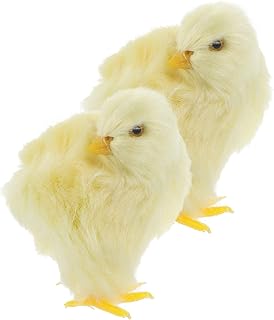 Amosfun Brinquedo De Pelúcia 2 Peças De Enfeite De Pintinho Micro Brinquedos Animais De Pelúcia Animais Em Miniatura Mini Pintinhos Pom Modelos De Pintinhos Artificiais Decoração De