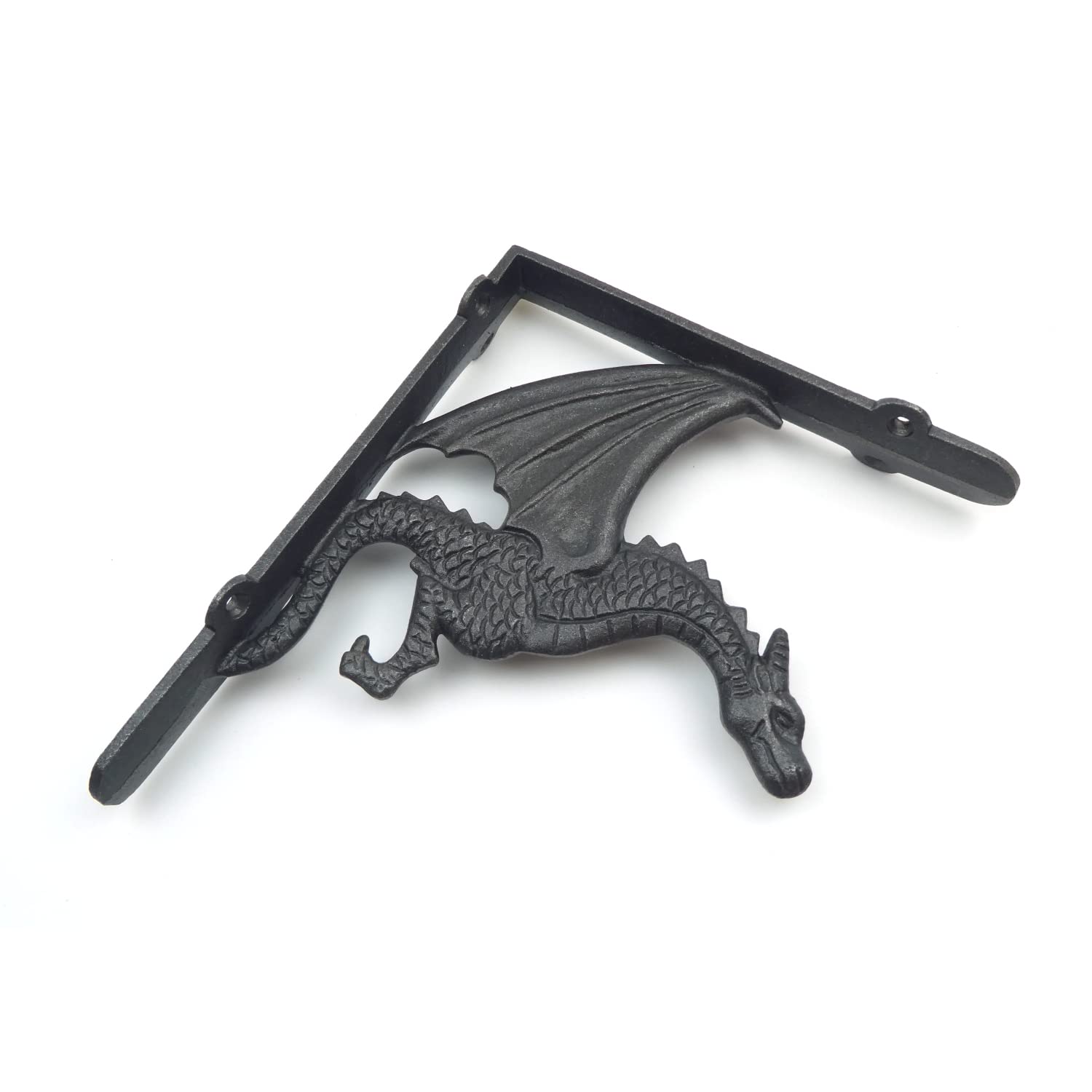 Pair of Winged Dragon Cast Iron Shelf Brackets - (180mm x 210mm)
