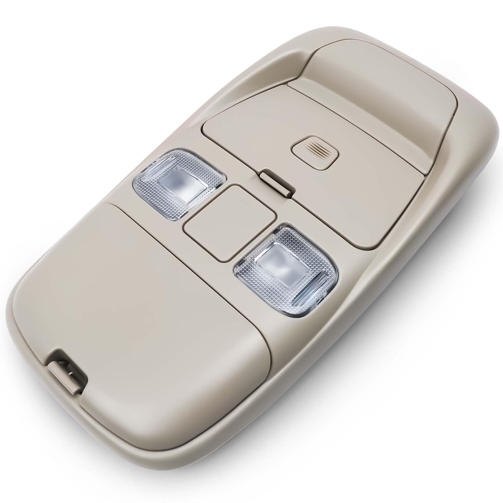 LED Overhead Console Assembly Fit for Dodge Ram 1500 2500 3500 1998-2002 Cab Interior Ceiling Dome Map Reading Light Lamp Map lights Replaces# SN96TL2AA, SN94TL2AA, L0021202, 5013609AA, 55350657, Tan
