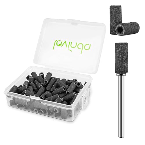 Lavinda 80 bandas de lijado pequeñas, bandas de lijado finas para taladro de uñas con broca de mandril de 0.122 in para uñas acrílicas, eliminación