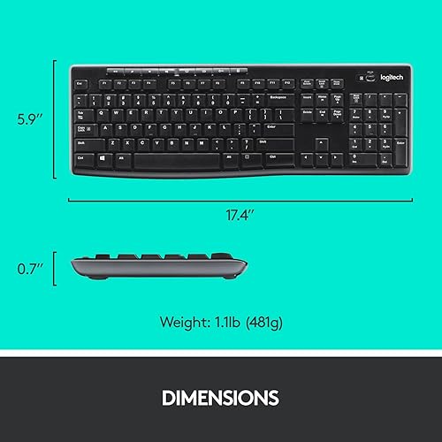 Miniatura 8 de Logitech MK270 Combo de teclado y mouse inalámbricos, teclado y mouse incluidos, conexión sin abandono de 2.4 GHz, batería de larga duración
