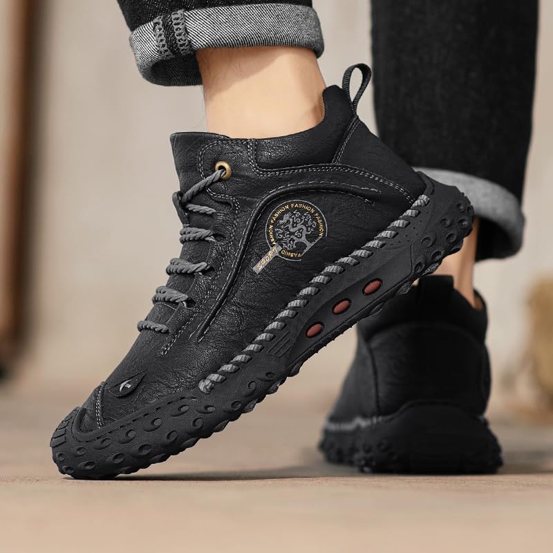 LZDZN Mens Boots For Men Chelsea Shoes Leather High Top Casual Men's Size Man Shoe Fashion Sneakers4