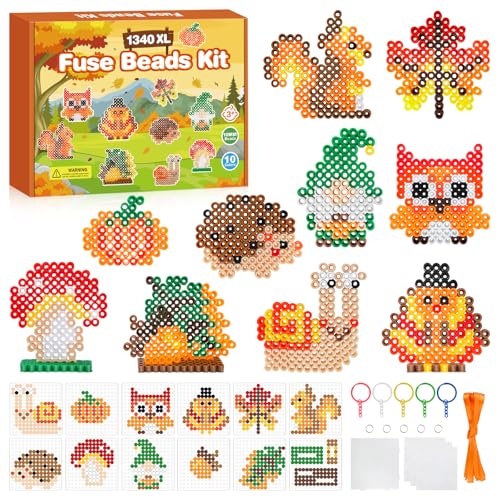 PITMT Bügelperlen Groß Set 10mm, 1340 Stück XL Steckperlen...