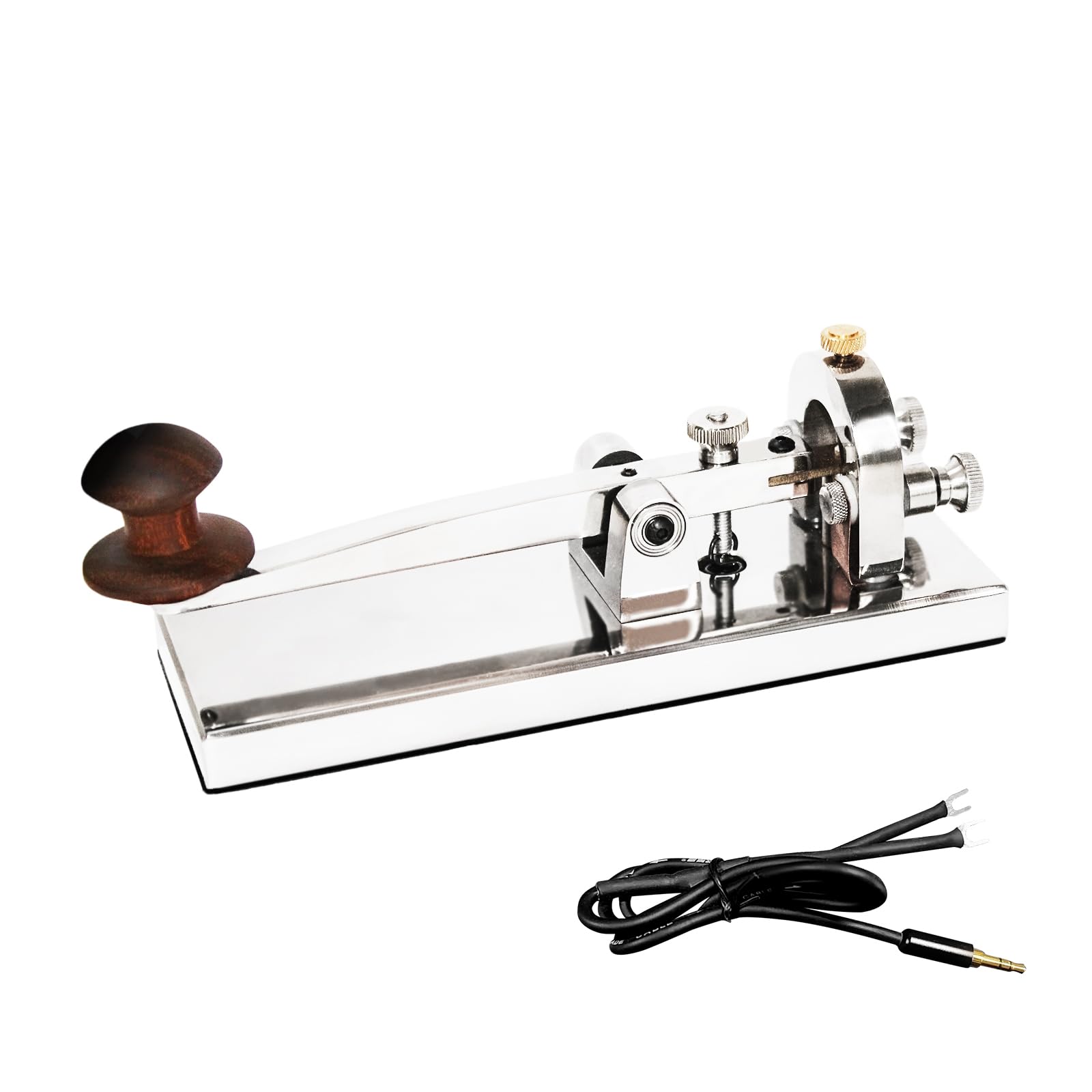 CW Telegraph Key - Chiave classica resistente con codice Morse, radio Ham Send Telegram Morse Code Key Practice Oscillator Chiave diritta con controllo del volume