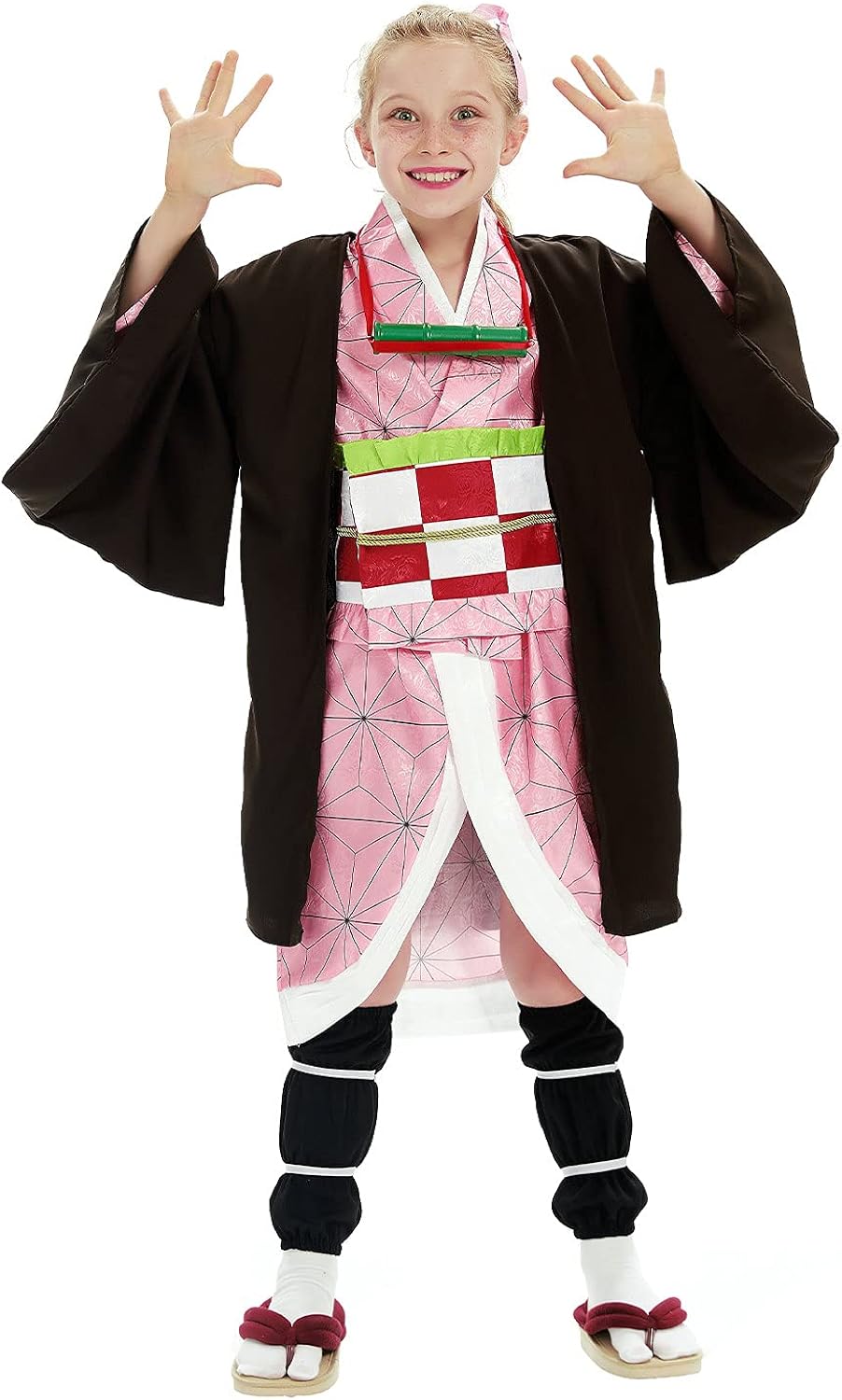 Miniatura 4 de Cosplaypark Kids Kamado Tanjiro Cosplay Kimono Outfit Uniform Anime Cosplay Costume Halloween Party Set