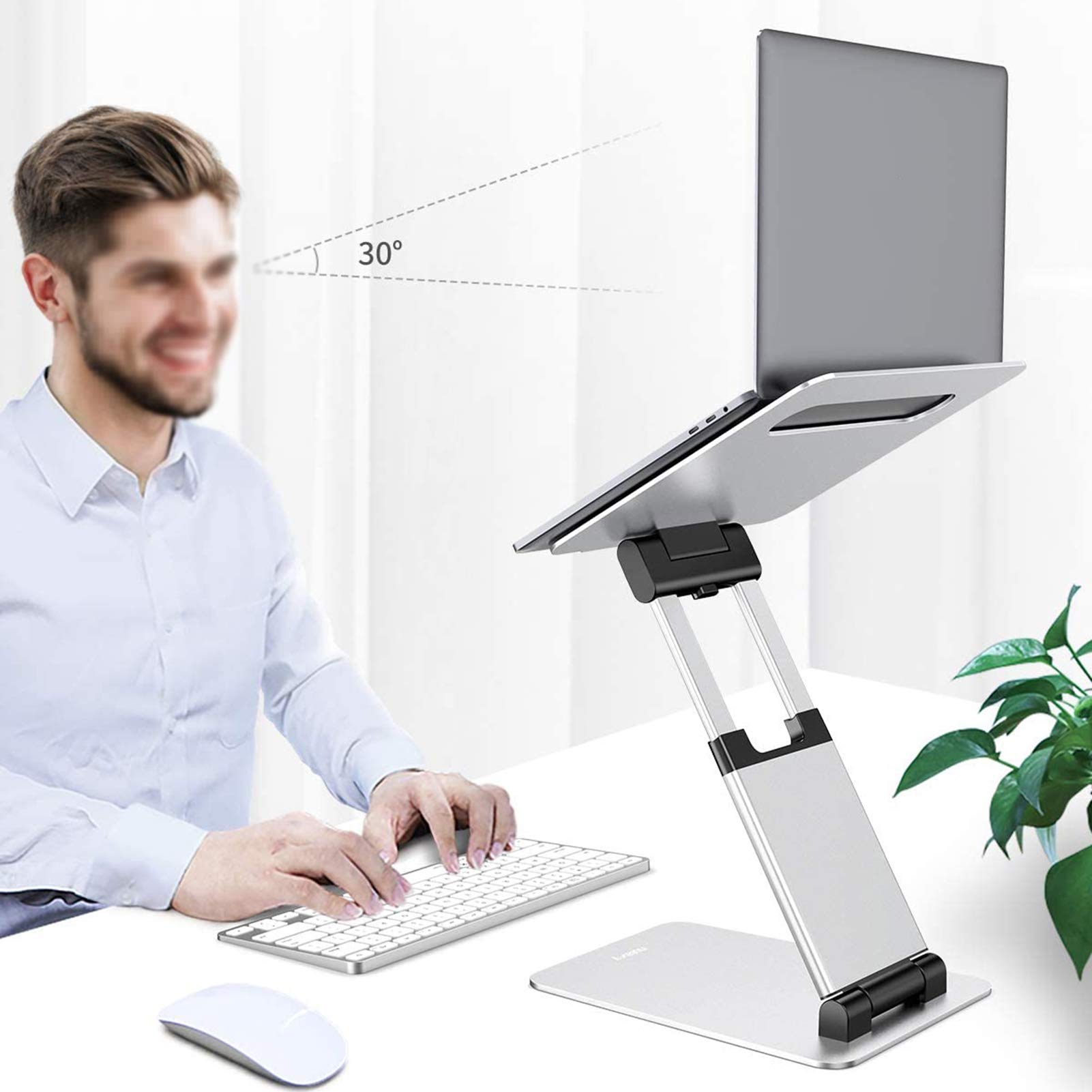 Soporte para portátil Altura Ajustable Soporte para portátil Soporte de Aluminio Estirable Diseño Elevado Soporte de pie para portátil para MacBook Air Pro 11-17 Pulgadas