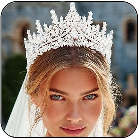 JAKAWIN Light Up Rhinestone Tiaras Silver Princess Headpiece Bridal Wedding Hair Accessories for Women