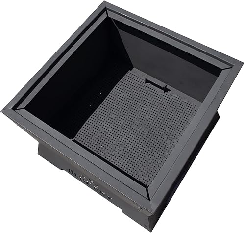 Miniatura 9 de Blue Sky Outdoor Living Fogata cuadrada de acero sin humo para patio, recogedor de cenizas extraíble, color negro