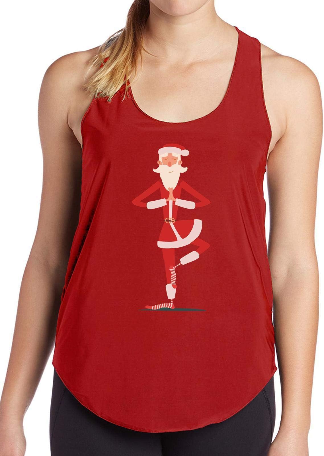 FamiKool Yoga Christmas Santa Pose Christmas Lovers Birthday Gift Funny Women's Tank - top tee