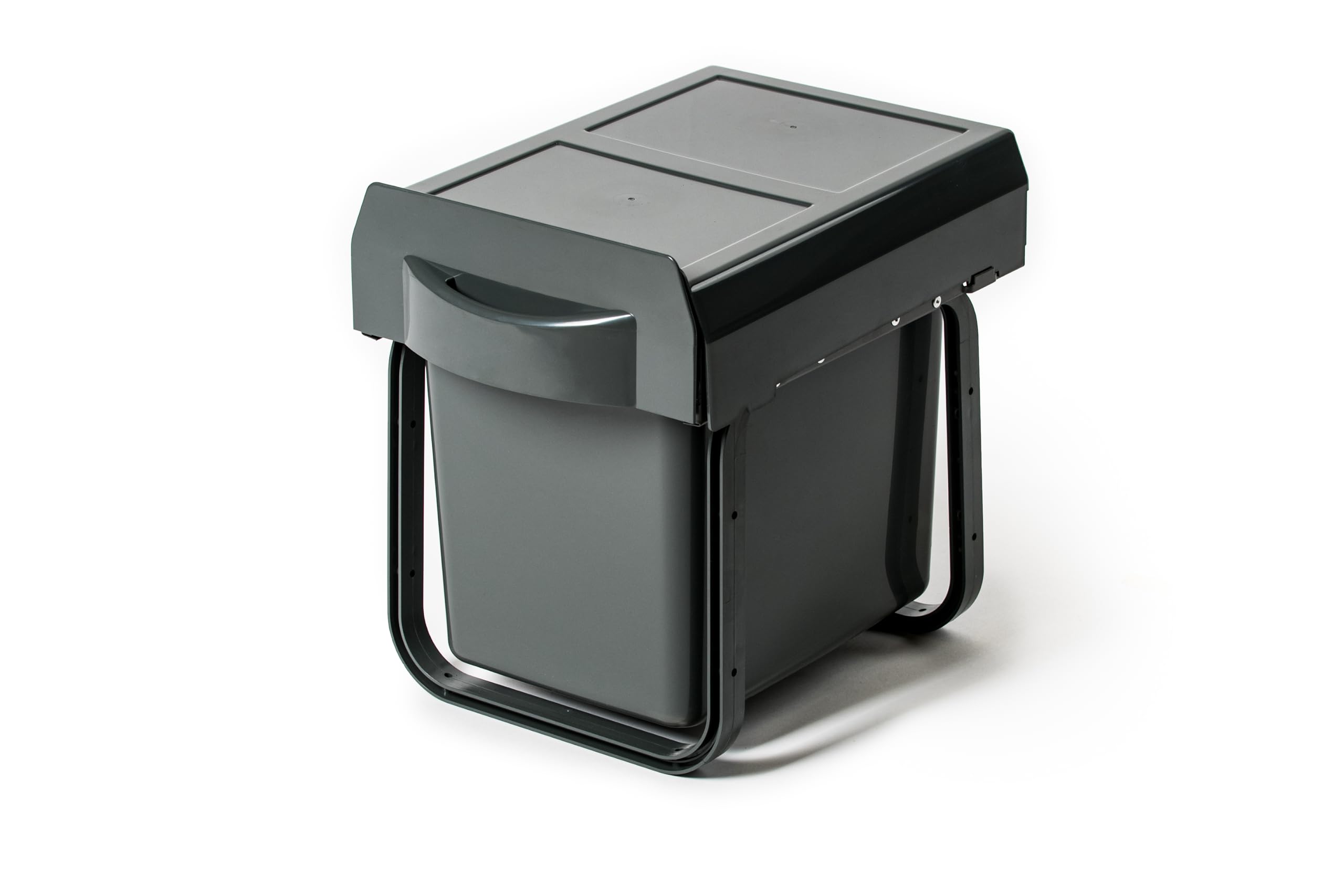 Generico Pattumiera da cucina sottolavello 16 Litri (1 secchio) per mobile di dimensioni minime 30 cm. (Grigio ardesia)