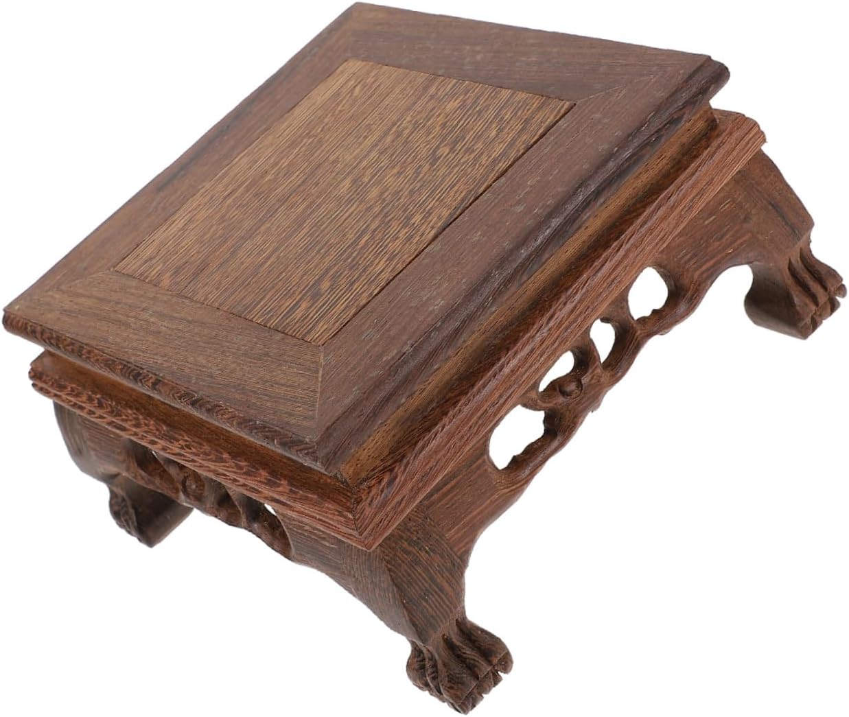 Wooden Plant Stand Tiered Indoor Bonsai Shelf Carving Decor for Home Random Style