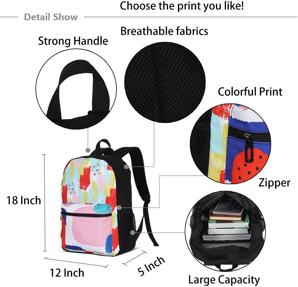 Girls Cute Pug Dog Backpacks Shoulder Bag Casual Daypack for Grade Back to School