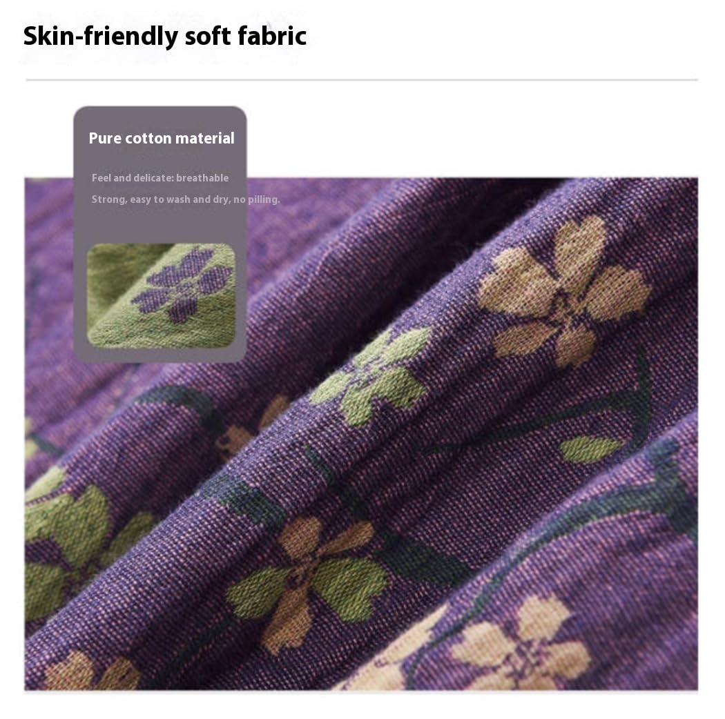 Japanische Nachtwäsche Kimono Yukata aus weicher Baumwolle, leicht, atmungsaktiv, Schlafanzug für Damen