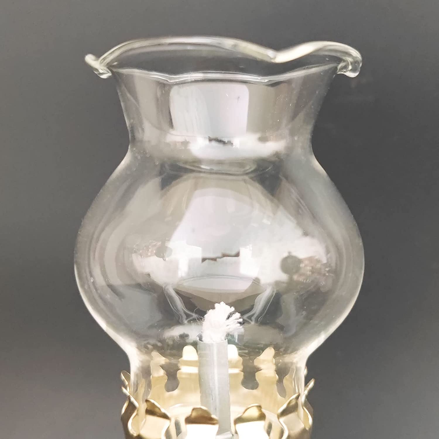 Lampa naftowa, Lampa 16,5 cm wysokości, komin z przezroczystego szkła(Grün)