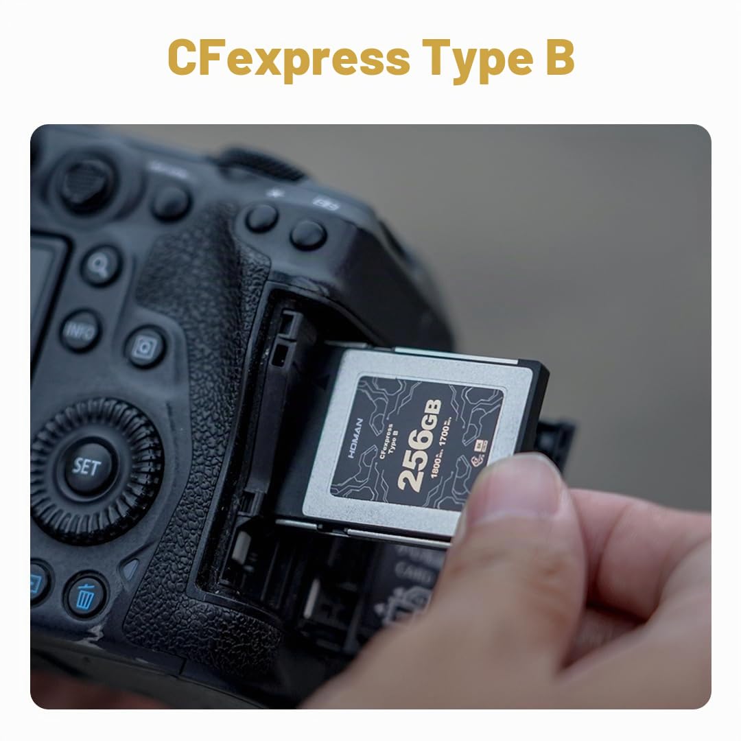 Schede di memoria CFexpress da 512 GB di tipo B per registrazione di foto e video RAW 8K compatibili con fotocamere Canon Nikon R5/R5C/Z8/Z9 fino a 1700 MB/s in scrittura, 1800 MB/s in lettura
