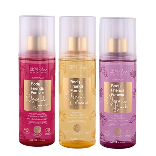 Kit 3 Body Splashes Friends 200ml Forever Liss