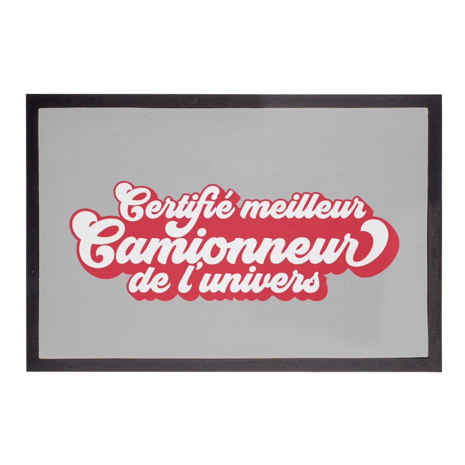 Paillasson gris camionneur fini la boue tapis entrée routier 75x50cm