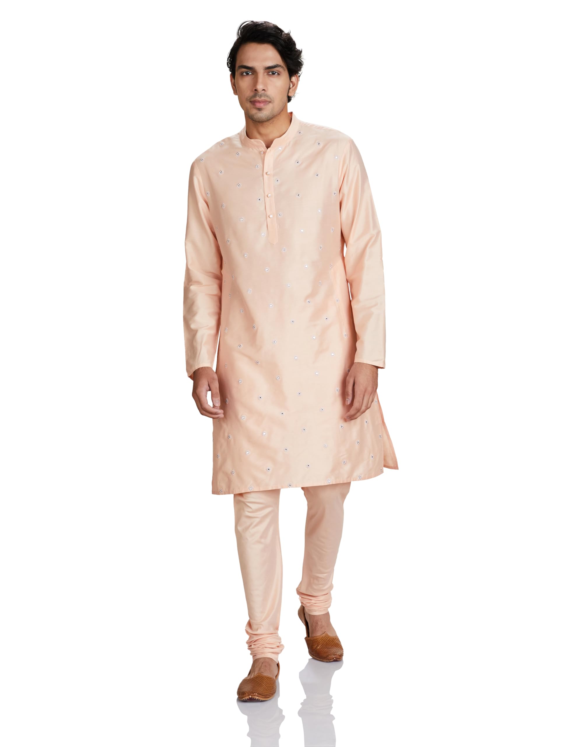 Amazon Brand - SymbolMen Festive Long Regular Fit Kurta & Pyjama Set (2Pcs)