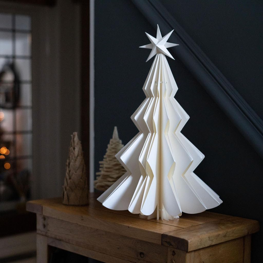 Arthur Cameron – Medium Paper Christmas Tree – Scandi Window Decoration and Festive Paper Ornament for Holiday Home Décor