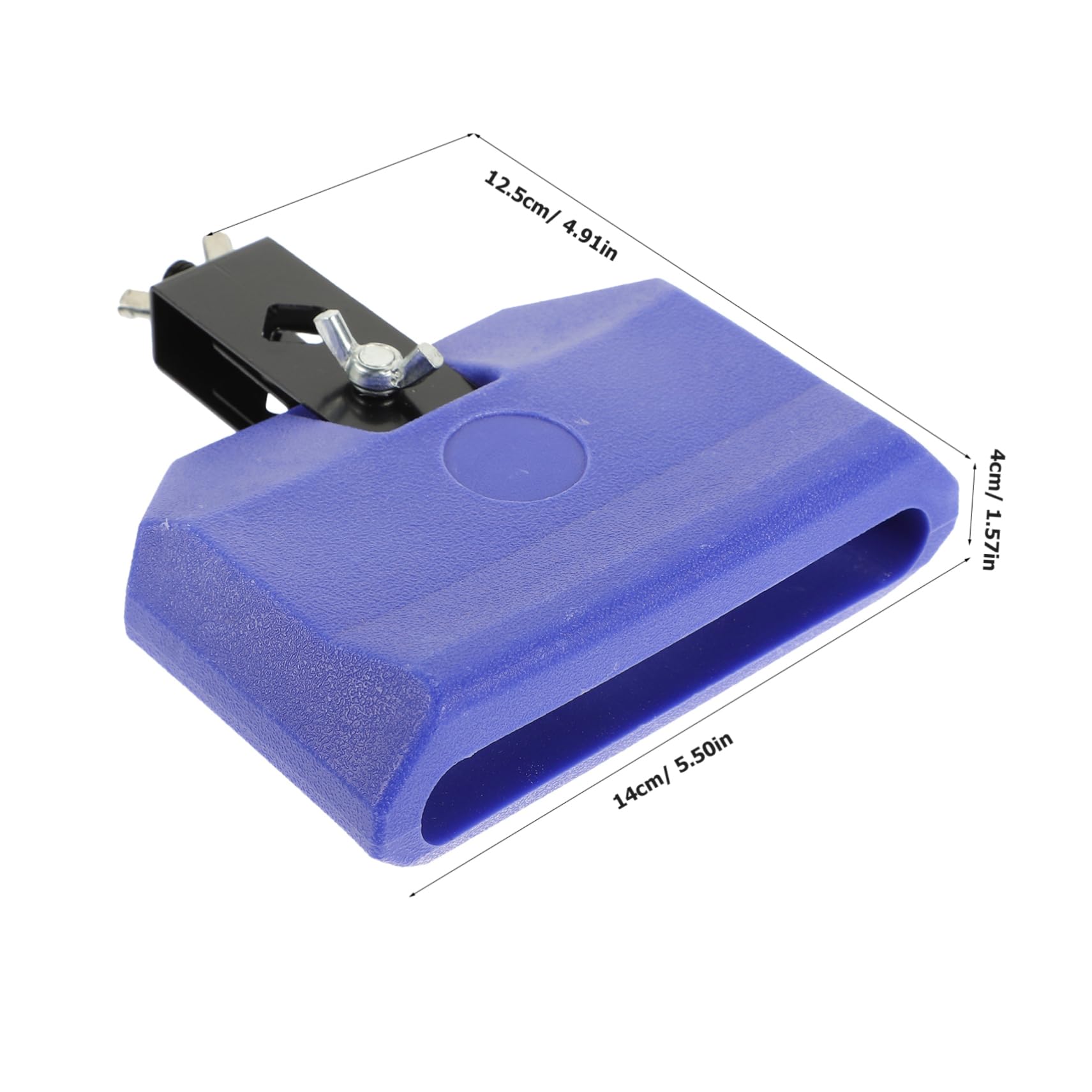SECFOU Accesorio para Batería de Percusión Bloque Templo Azul, Plástico y Abrazadera Metálica, Sonido Nítido, Ligero y Portátil para Músicos, Compatible Soportes de Cencerro, Adecuado