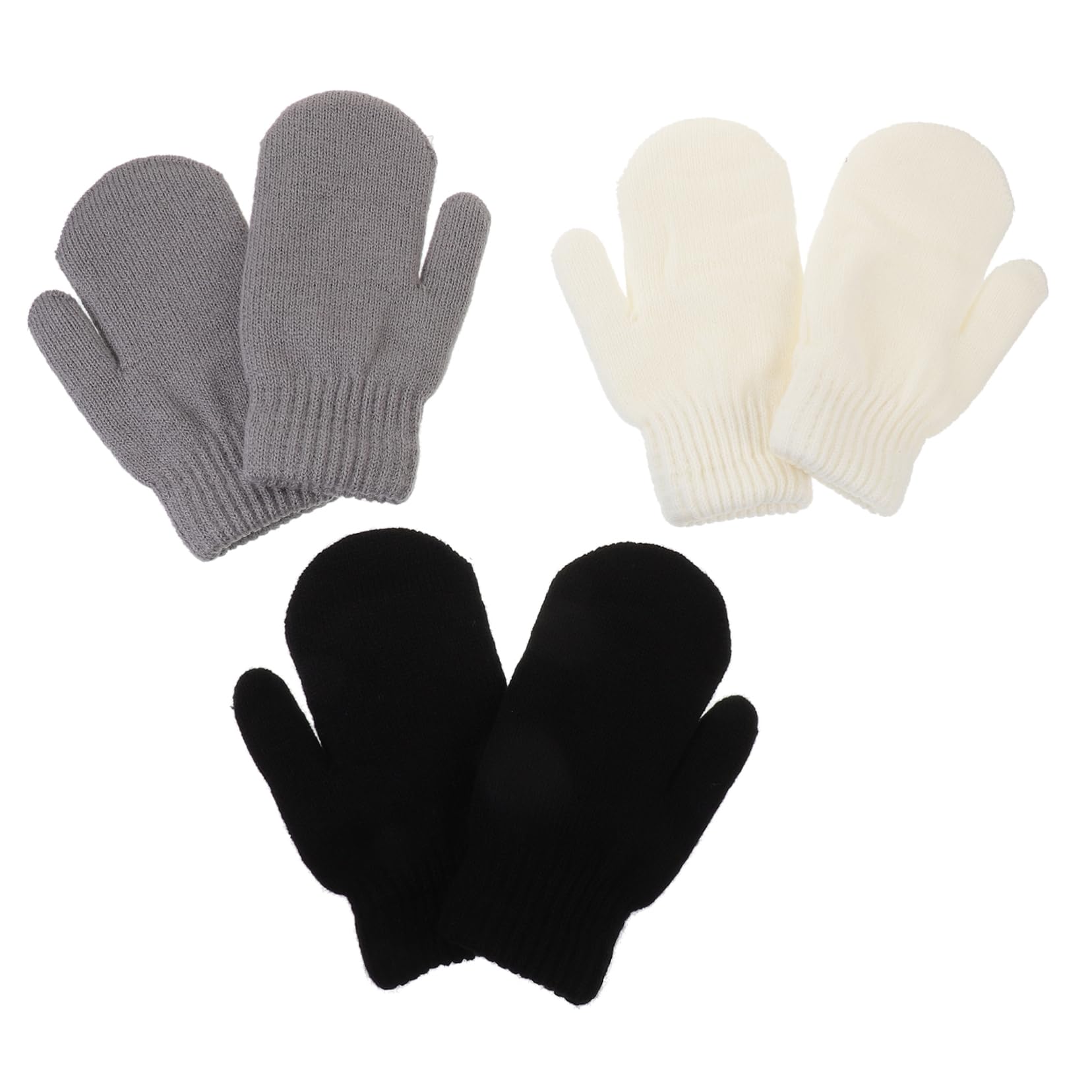 Garneck Thermal Mittens for Women Warm Winter Gloves Knit Gloves Adult Outdoor Mittens for Cold Weather