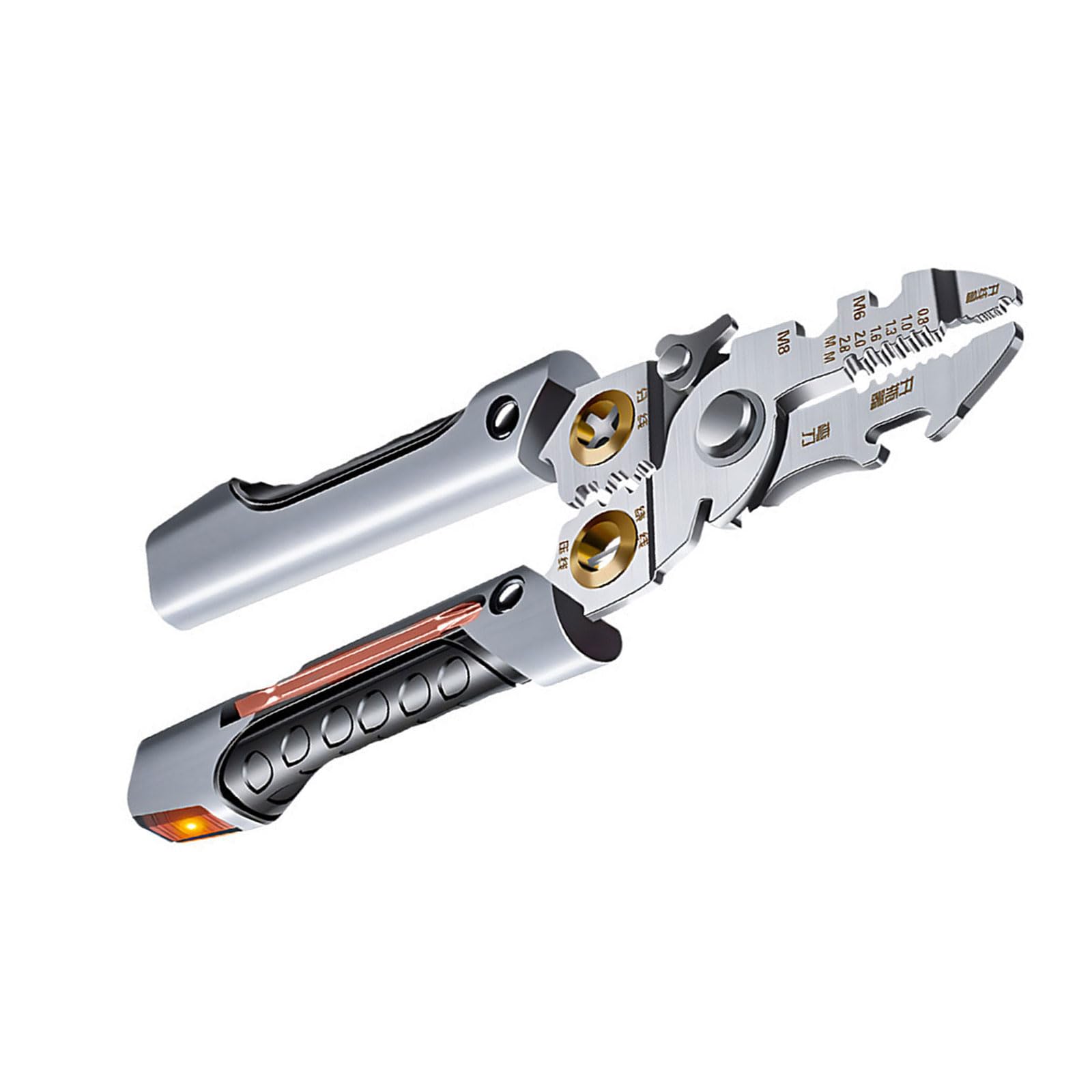 21 in 1 Foldable Wire Stripper with Electricity Measurement Plier for Cutting Pulling Wires Cable Electrician Scissors Professional Electrician