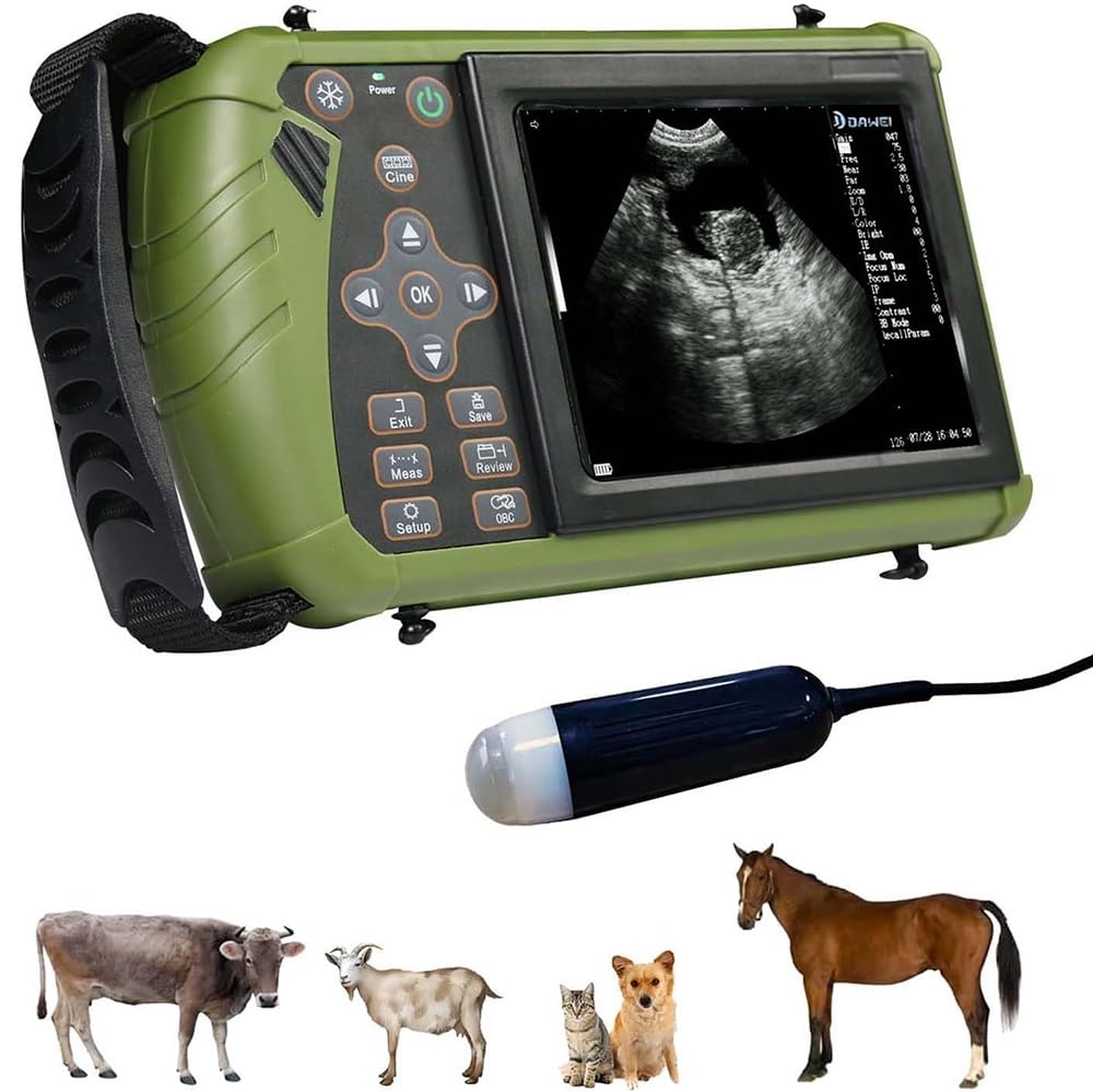 Analizzatore veterinario portatile ad ultrasuoni con sonda 3.5MHz, display a LED da 5,6 pollici per rilevazione di gravidanza in bestiame e animali domestici