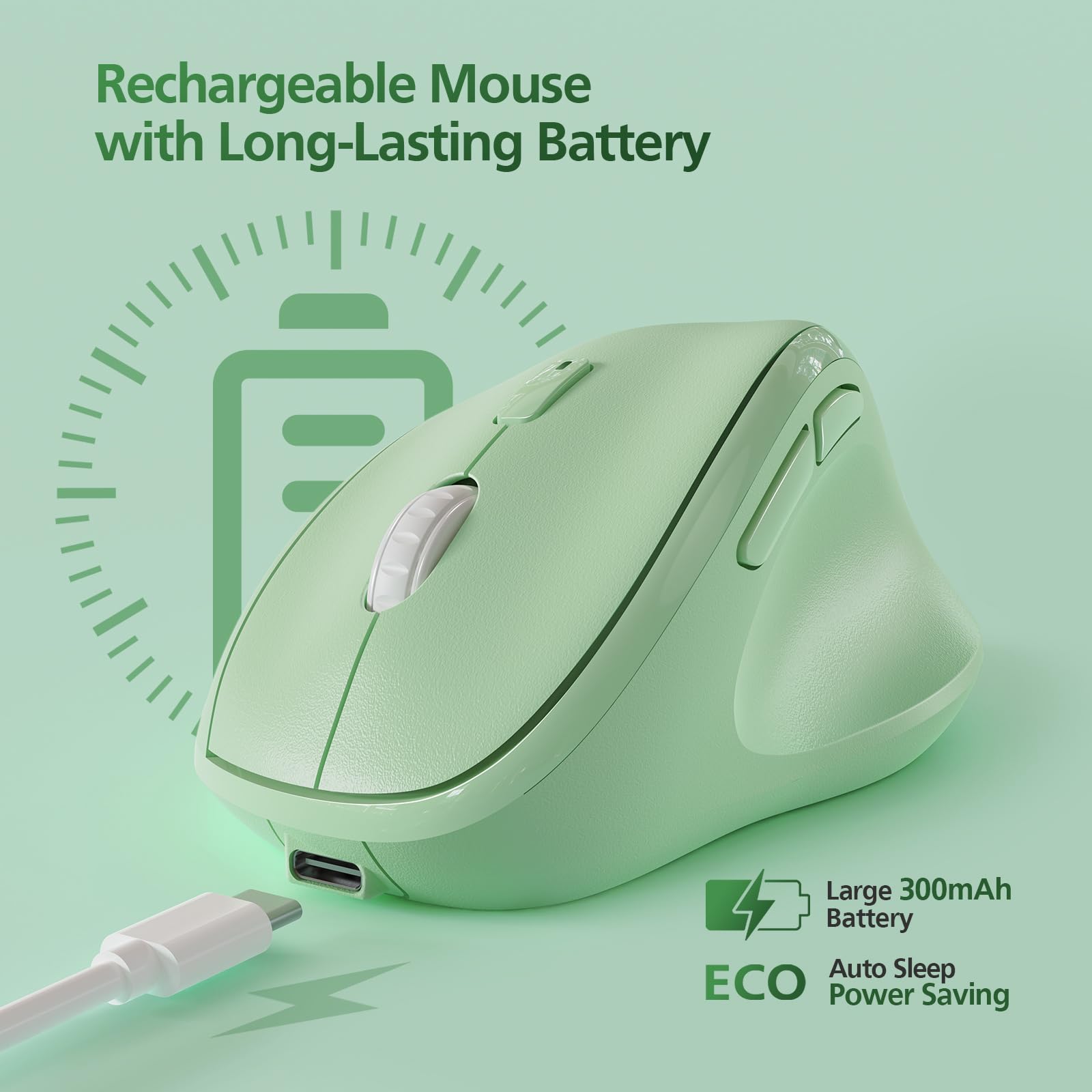 MICROPACK Digitally Yours Ratón ergonómico recargable, verde