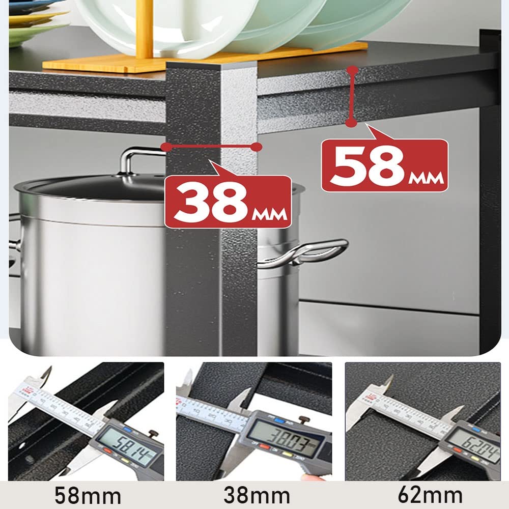 Scaffali cucina/Home Scaffale metallo per carichi pesanti con 3 Livelli/MAX 450KG/Scaffali in metallo per garage come scaffali per ripostiglio o officina L.80/90/100/120cm Nero ( Size : 24x12x32 in/60