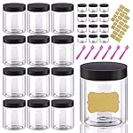 8oz Plastic Jars with Lids 8 oz Plastic Containers with Lids + 20g Sample Containers (Set of 24) Airtight Container for Lip Scrub, Body Butters, Cream, Slime, Craft Storage