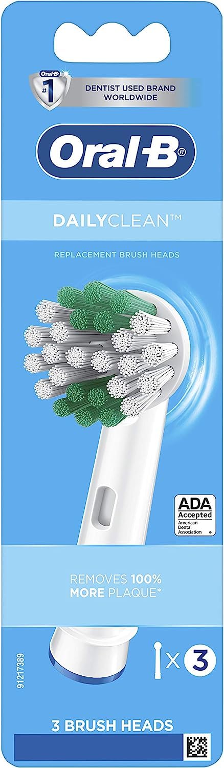 Oral-B Daily Clean Replacement Brush Heads for an Oral-B Electric Toothbrush Pack of 3