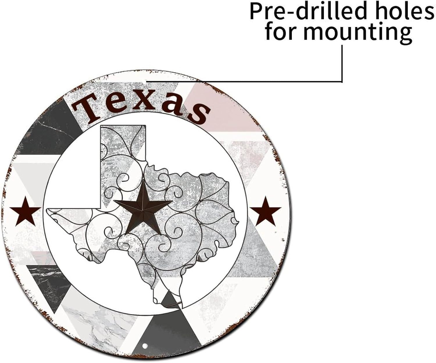 Personalized Texas Independence Day Aluminum Sign Metal Star Tin Signs Vintage Texas Wall Plaque 9" for Hanging to Display in Your Home Bar Garage Or Restaurant image 4