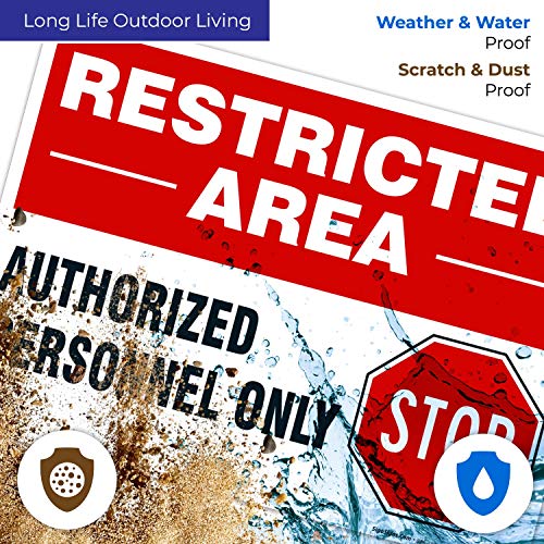 Authorized Personnel Only Restricted Area Do Not Enter Sign, 10x7 Inches, Rust Free .040 Aluminum, Fade Resistant, Made in USA by Sigo Signs - Thumbnail 5