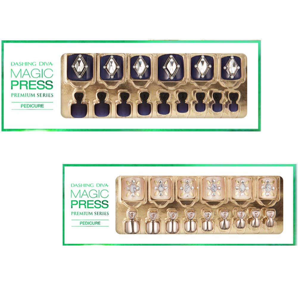 Dashing Diva [ - Toes]Magic Press Super Slim Fit-Gel Pedicure(2 Different Designs 24strips+24strips) (01.MPR165/6)