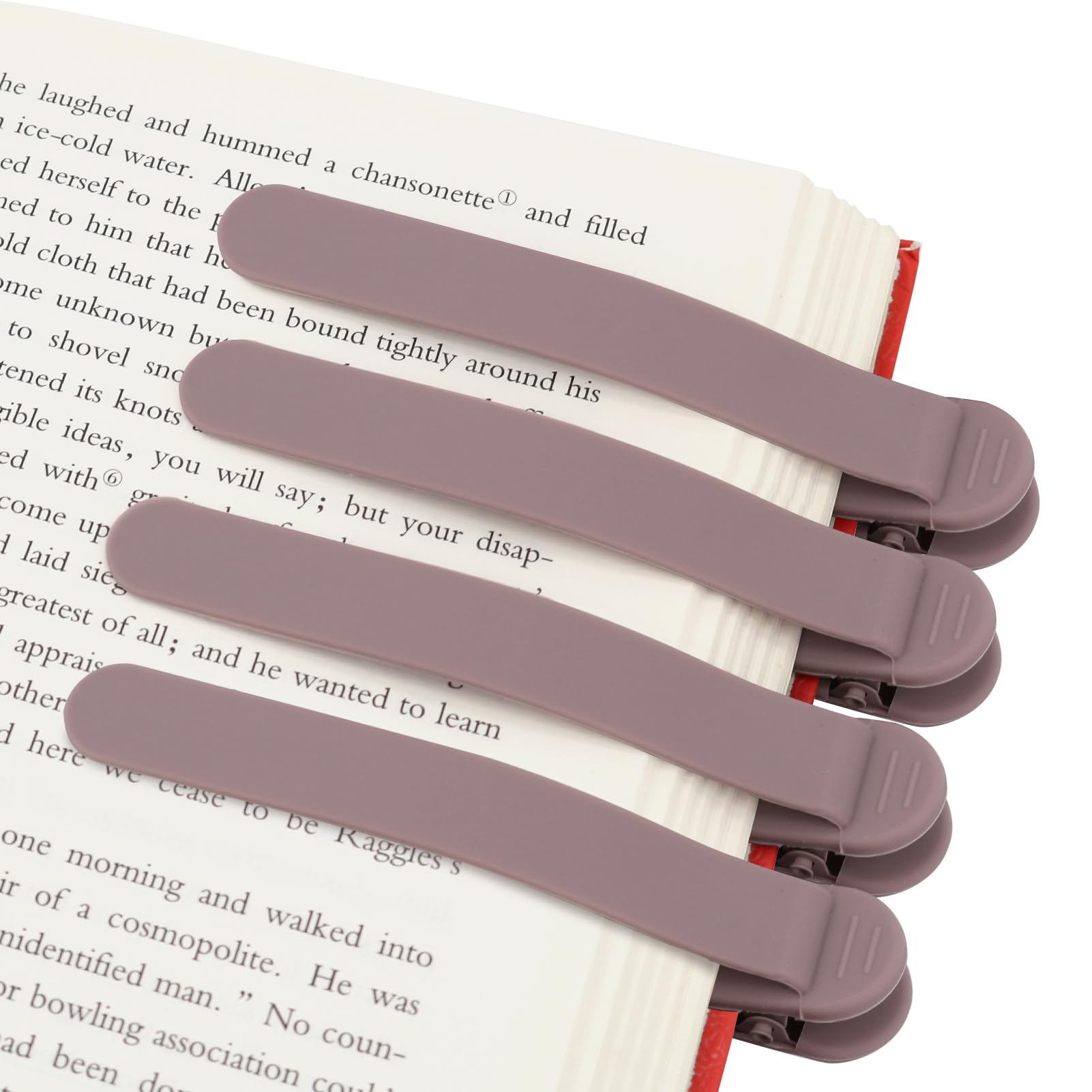 SMUK 4pcs Automatic Silicone Bookmarks for Reading, Unique Page Keeper Book Mark Gifts â image 1