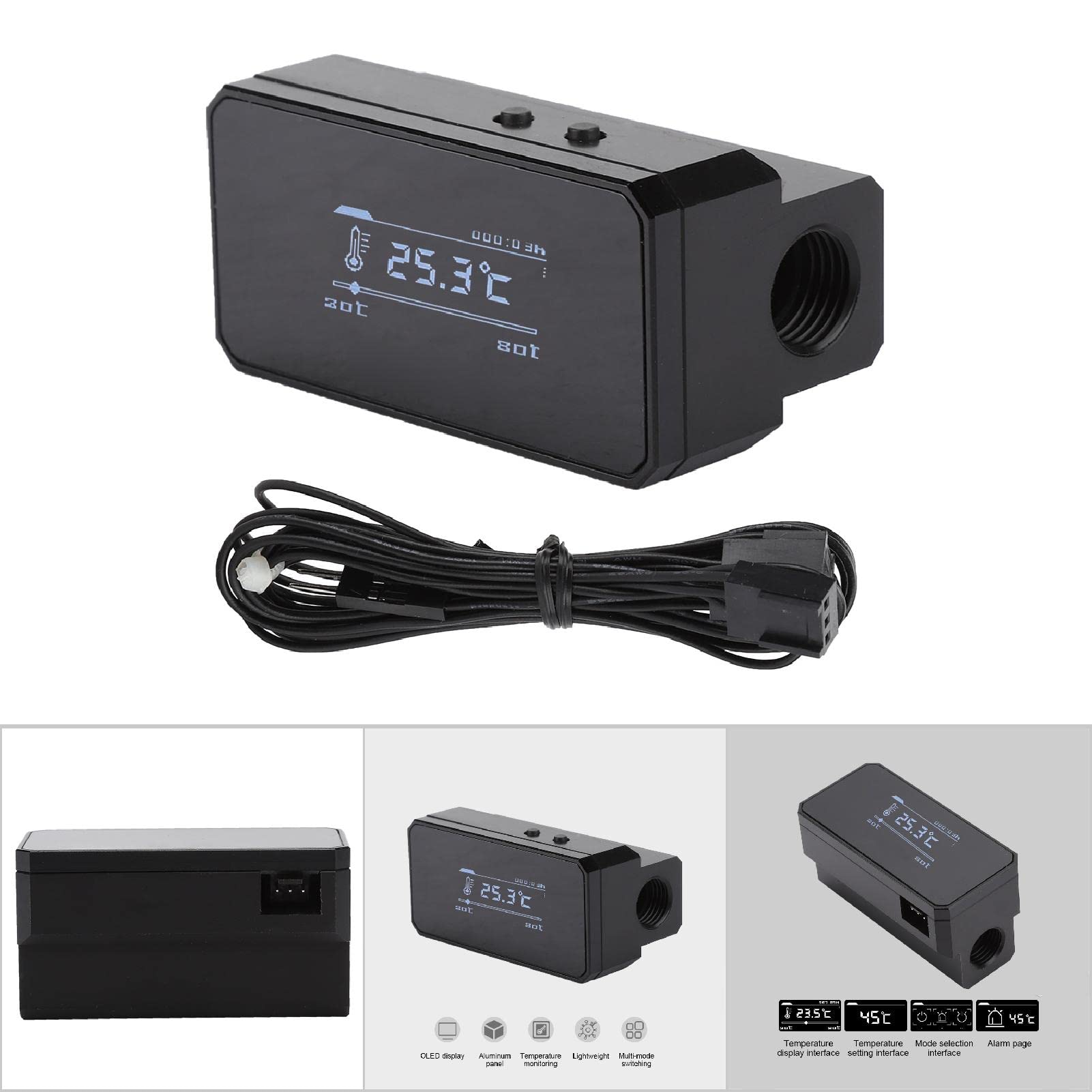 Wakects Intelligenter Warmwasserschutz, OLED-Display Schwarz (Black)