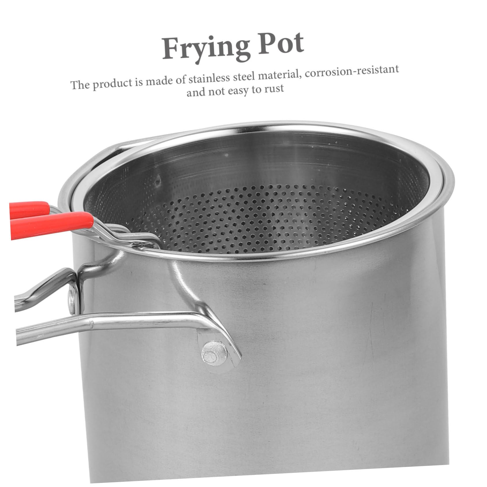 VOSAREA 1Set Household Stainless Steel Deep Fryer Pot with Fry Basket Convenient Cooking Pot for Quick and for Tempura Fish and Chicken Dishes