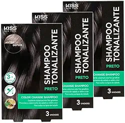 Kit 3 Shampoos Tonalizantes Color Change Kiss New York | Preto