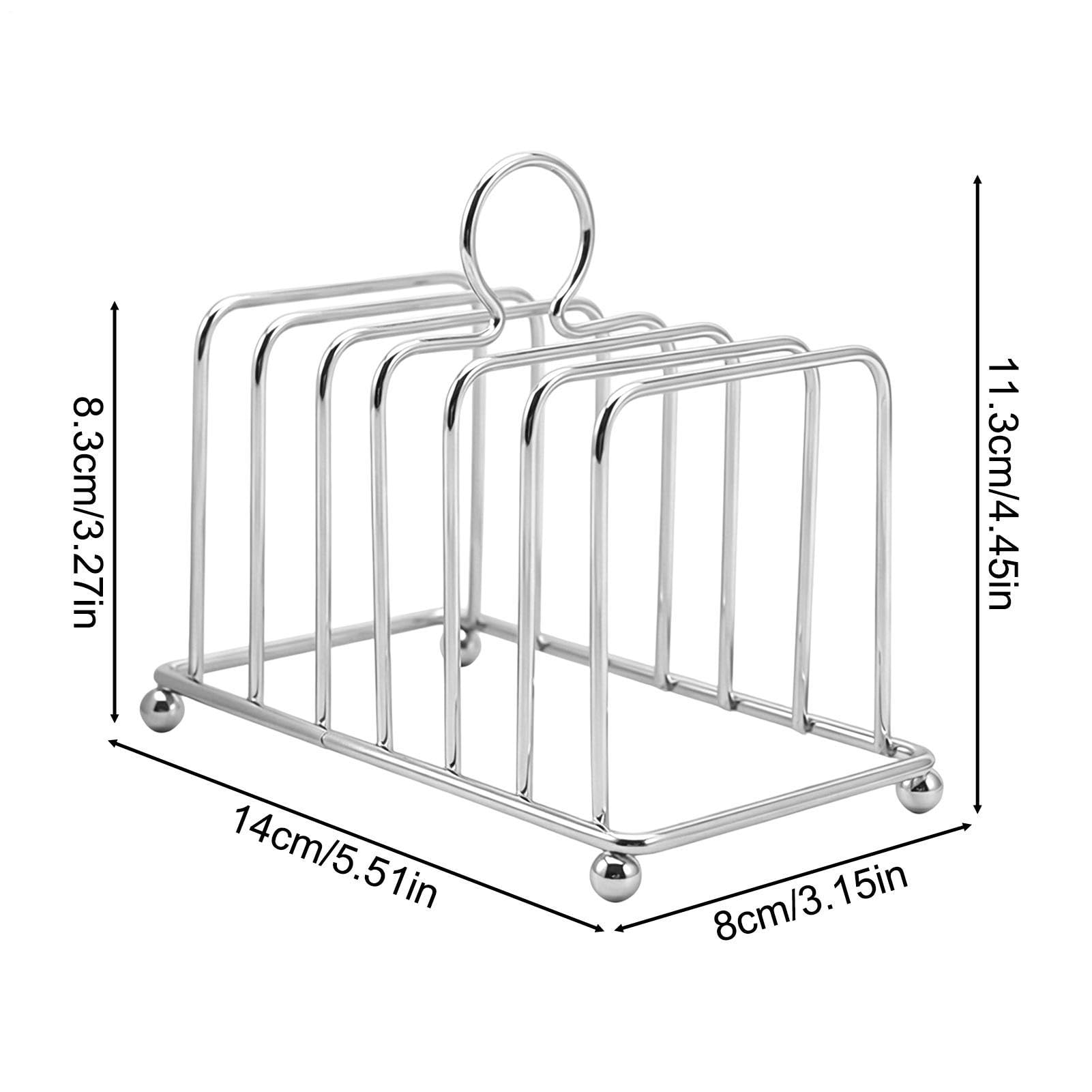 Toast-Halter, 6 Schlitze, Vintage-Stil, Edelstahl, Tisch-Display, Toast-Halter, Ständer, Lebensmittel-Display-Werkzeug, für Zuhause, Küche, Esszimmer, Wohnheim, Wohnung, Hotel