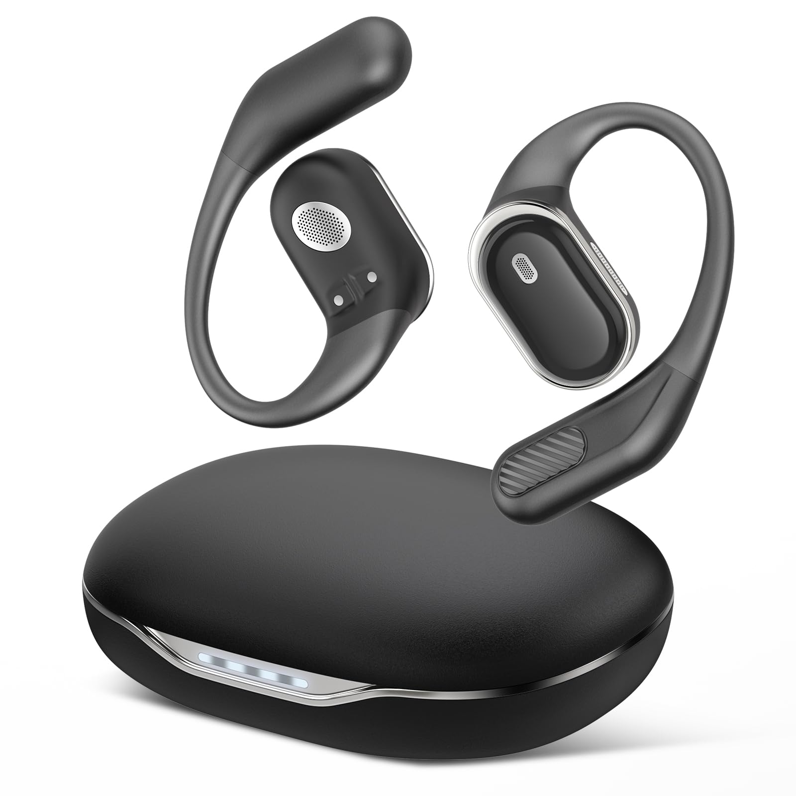 Diagram illustrating the components of the TRAUSI T6 earbud driver for excellent sound quality, featuring 3D panoramic sound, 16.2mm drivers, and Hi-Fi stereo.
