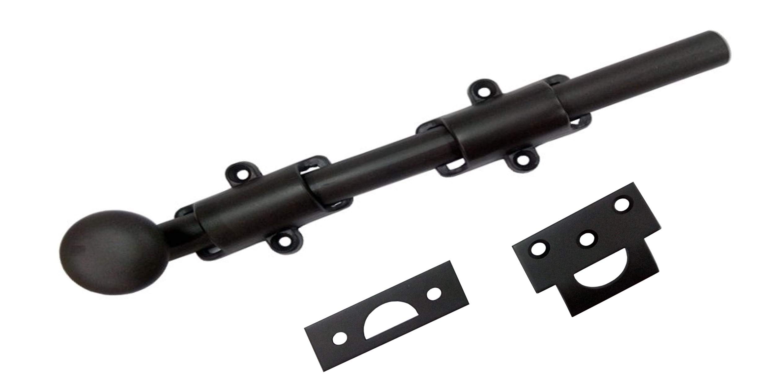 QCAA Solid Brass Dutch Door Bolt, 18", Oil Rubbed Bronze, Made in Taiwan, 1 Pack