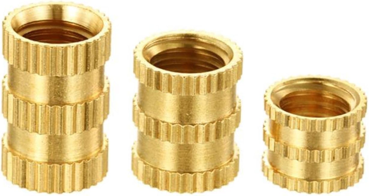 Rivet Nuts,Insert Nuts,Socket NutsHandle Nut 100 Pcs M1.7 Solid Brass Pure Copper Metric Thread Injection Molding Knurl Insert Nut Thumb Nuts (Color : M1.7x5x2.5mm) ( Color : M1.7x2.5x2.6mm , Size : O