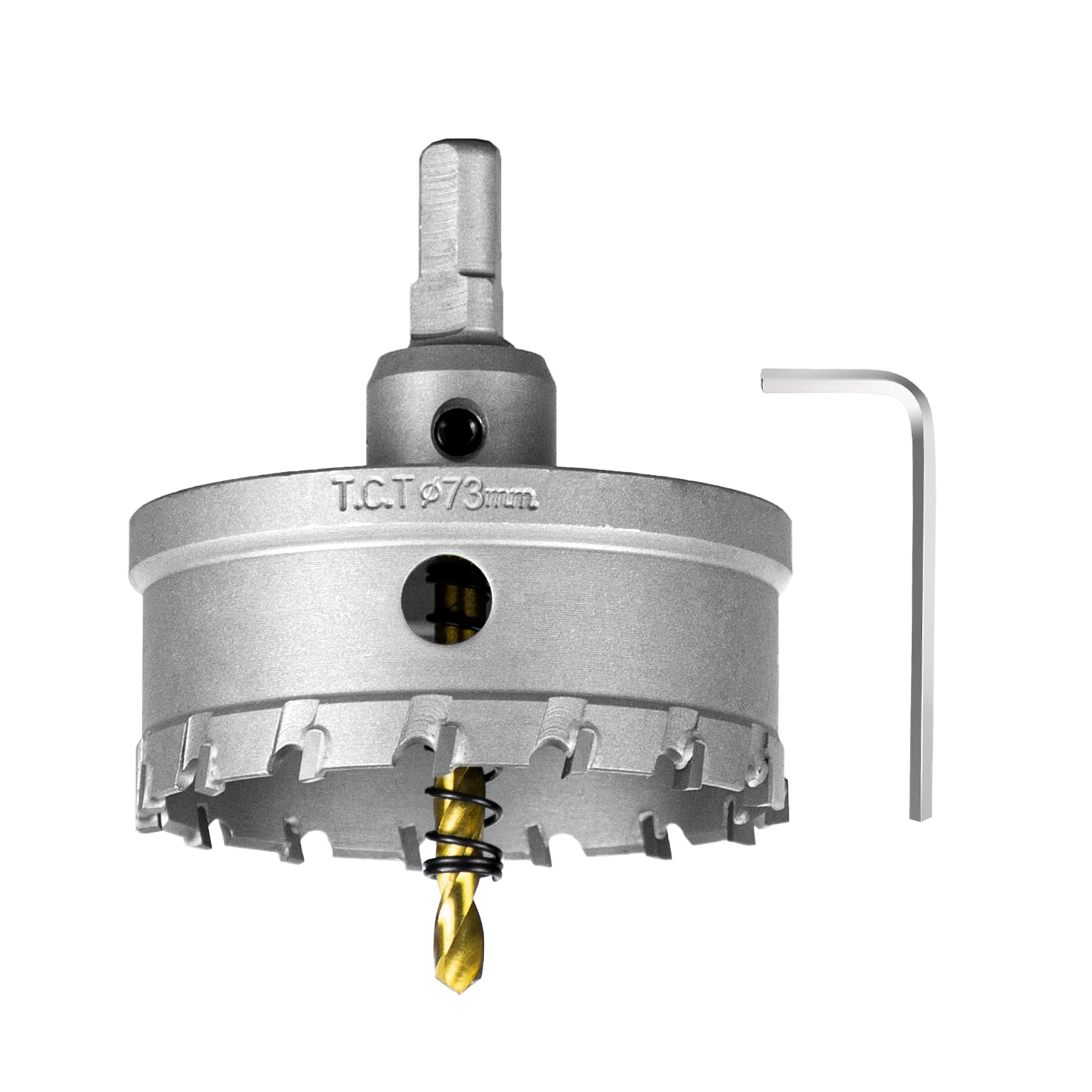 SALI 2-7/8"(73mm) TCT Hole Saw Kit Tungsten Carbide Tipped Hole Saw Drill Bit with Titanium-Plated Pilot Drill bit for Metal, Stainless Steel, Iron,