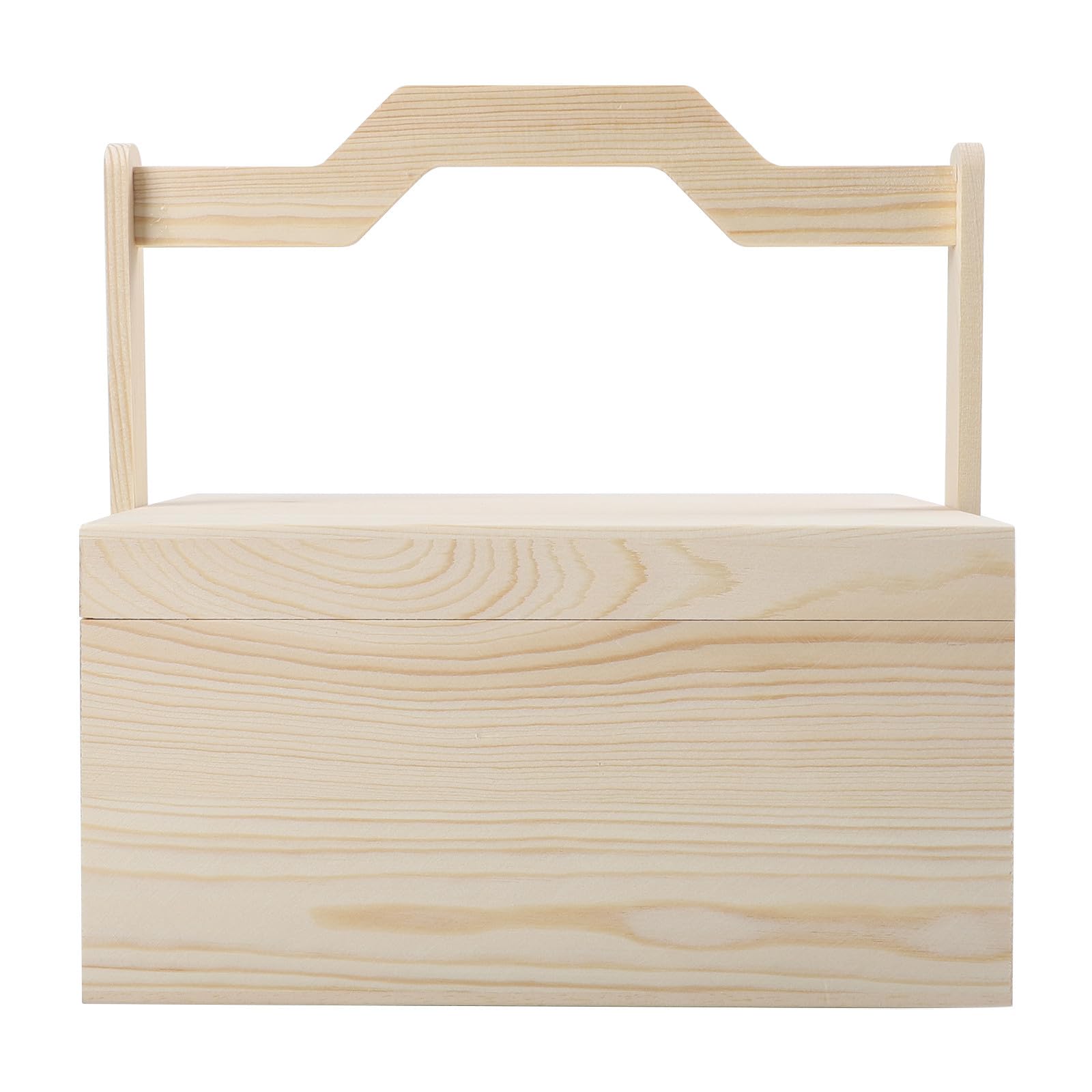 minkissy Caja Vintage de Almacenamiento Portátil de Madera con Asa