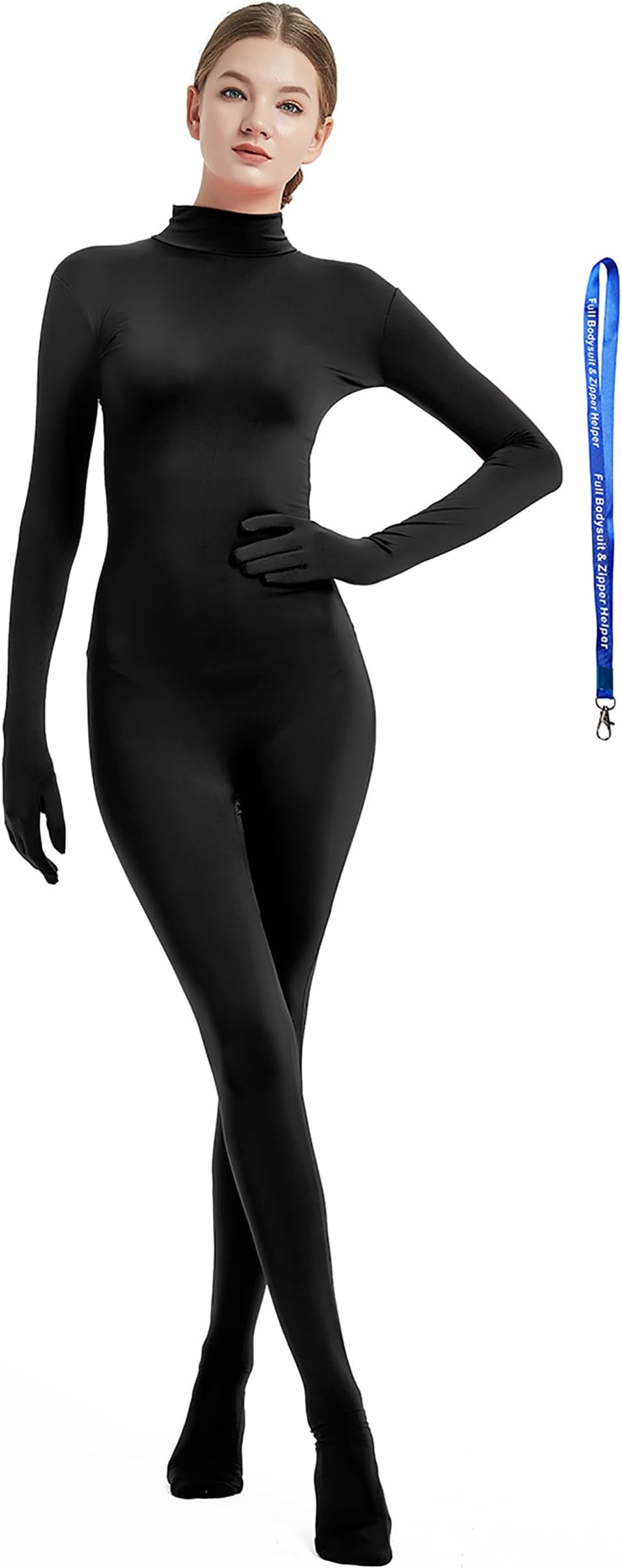 Include Zipper Helper Womens Costume Without Hood Spandex Zentai Unitard Body Suit