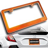Hyperspeed Front/Rear ABS Diamond Cut Style License Plate Frame Cover 1 Piece, Universal for US Stan