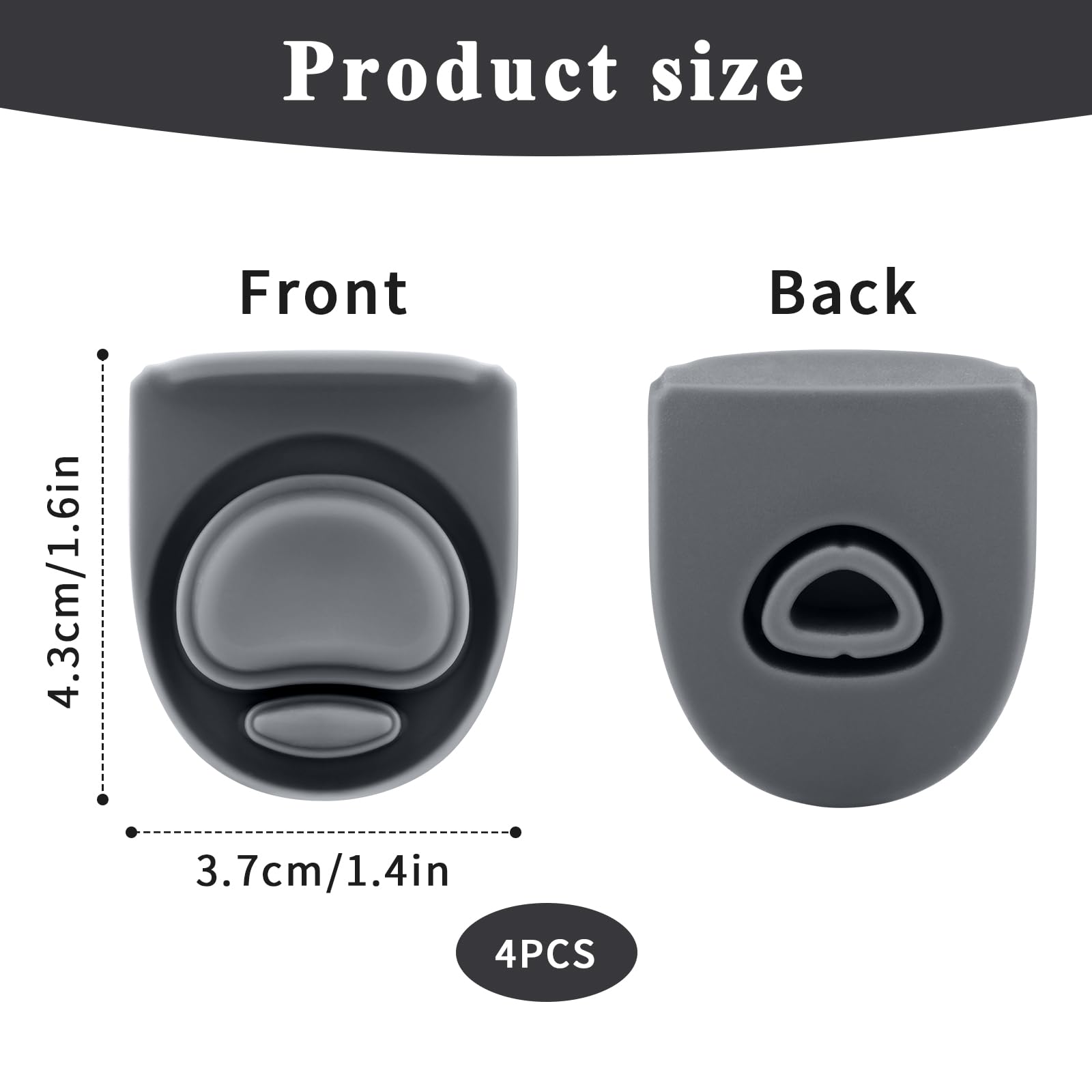 4pcs Replacement Stopper Seal Gasket Compatible with Owala FreeSip 24oz 32oz, Water Bottle Lid Insert Cap Silicone Seal Parts for Owala 16/19/24/32/40oz Spout Mouthpiece Accessories (Gray) - 3