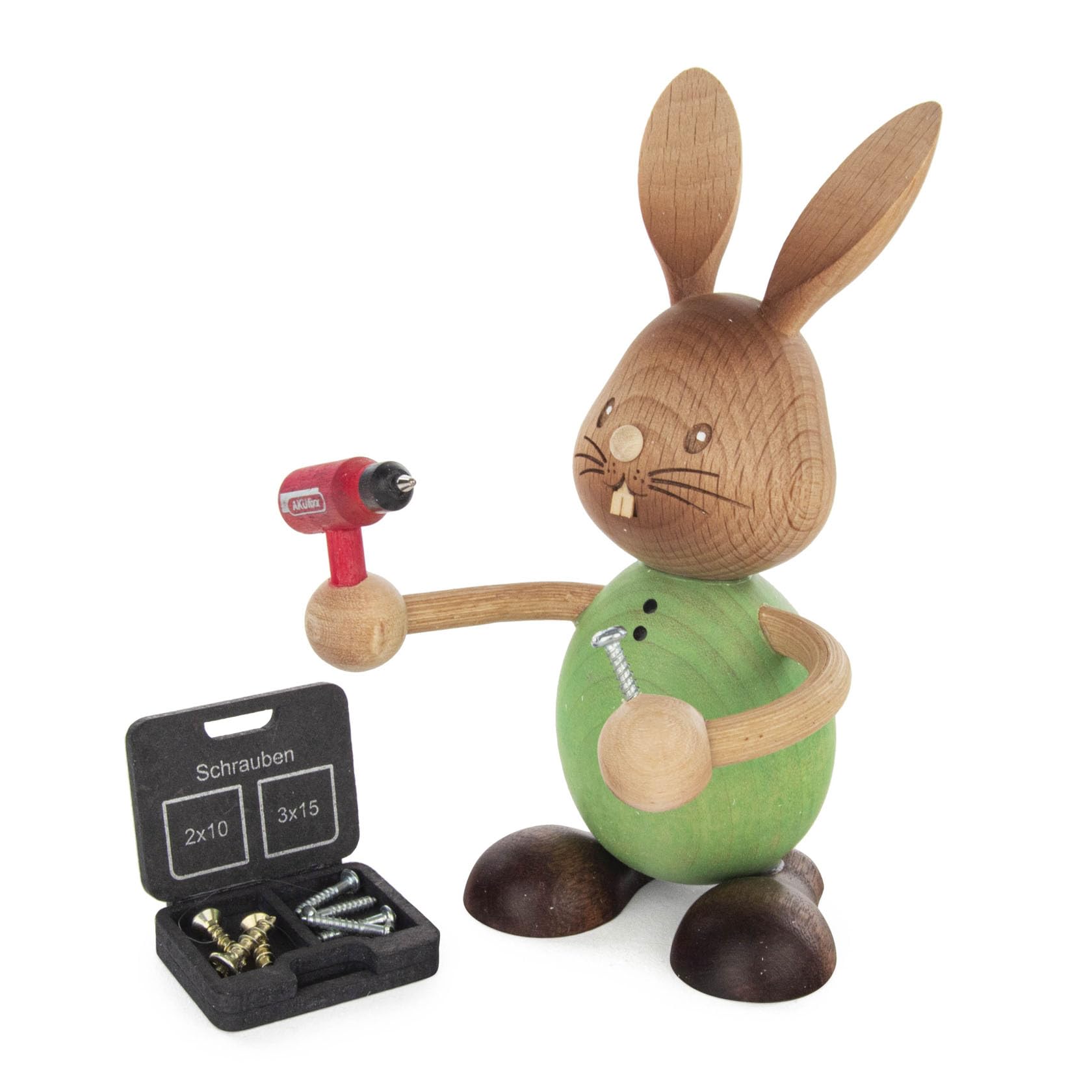 Figurine lapin Stupsi en bois Rudolphs Schatzkiste art artisanal 12 cm