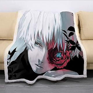 Garder au chaud Couvertures de couchage de Tokyo Ghoul: 3D Imprimer Ménage Sofa Sofa Blanket Couverture de climatisation Soft Climatisation Soft Climatisation pour ventilateur Otaku Quadratique Élémen