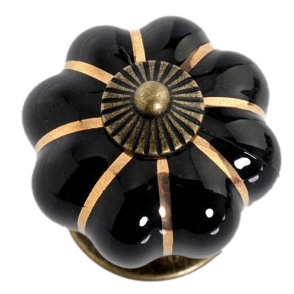 Lodokdre Ceramic Pull Handle Knobs Cupboard Door Cupboard Drawer Locker, Black